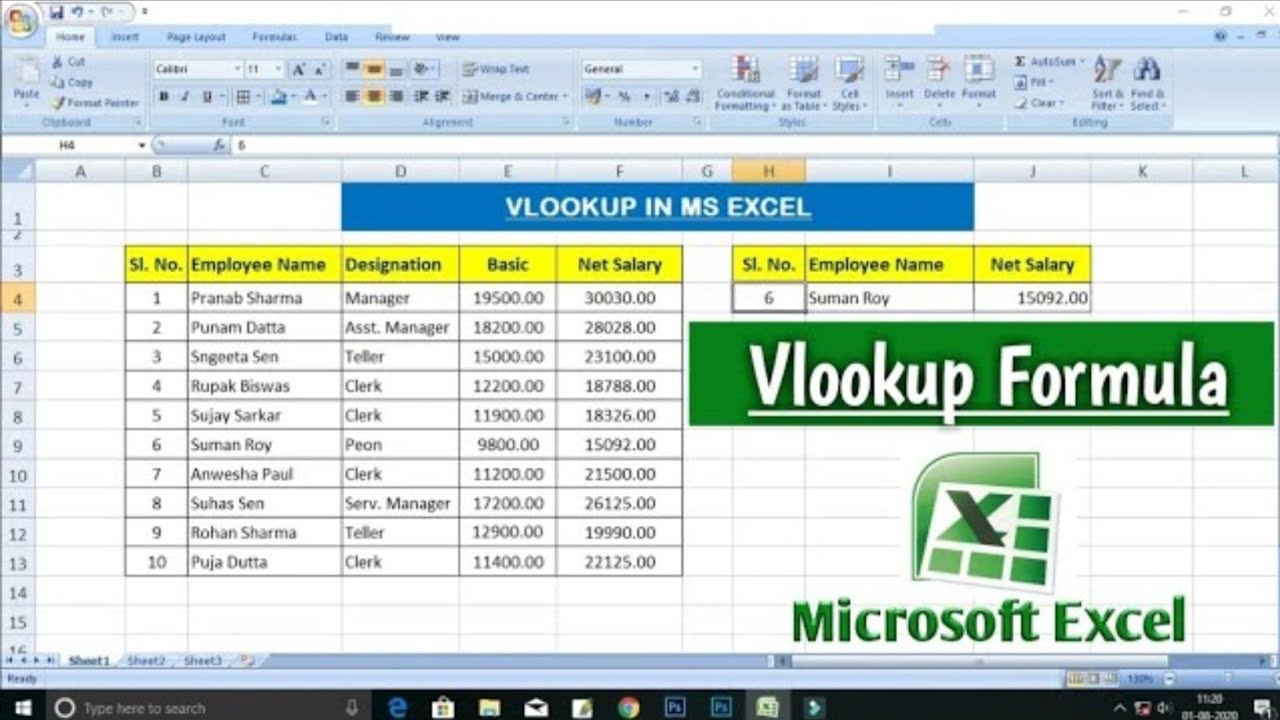 How To Use VLOOKUP Formula in MicrosoftExcel | VLOOKUP in Excel | Excel ...