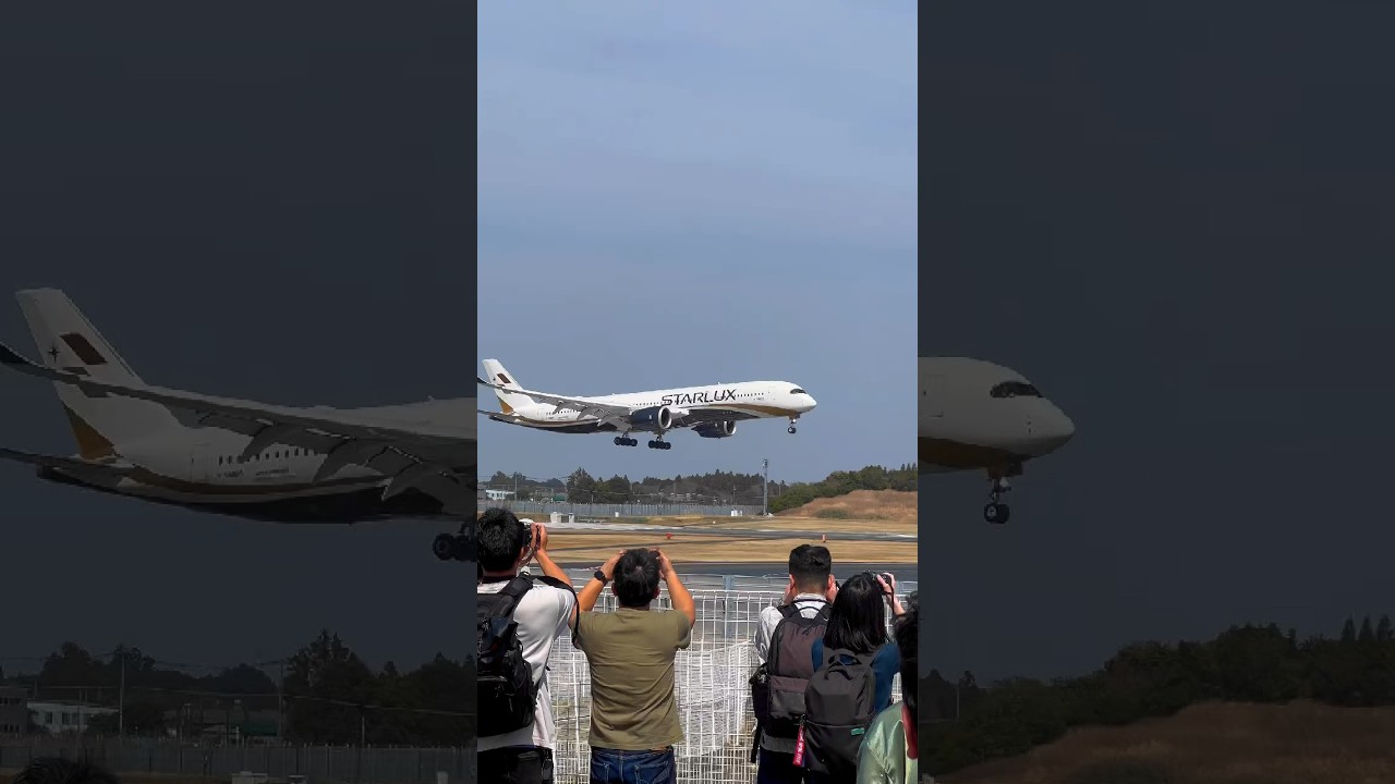 A350 Smoky landing😶‍🌫️