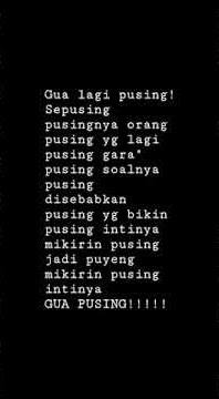 Story whatsapp lagi pusing