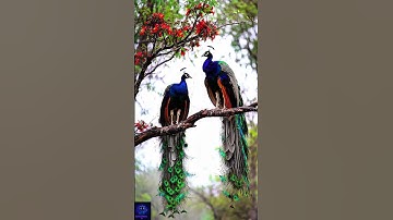 Peacock Couple Sitting Like Lovebirds 😍🌸 #shorts #birds #peacock #ai #trending