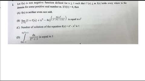 Let f(x) is non negative function defined for x = 1 such that f