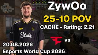 ZywOo POV (25-10, 2.21 Rating) | FaZe vs Vitality | Cache | Aug 20, 2026 | Esports World Cup 2026