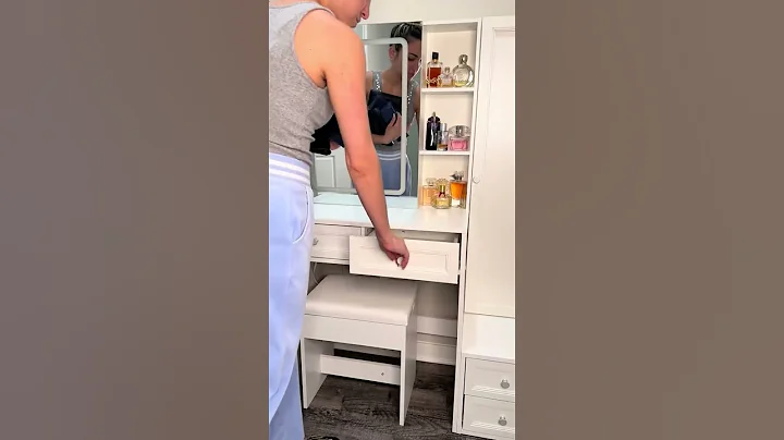 ✨Ultimate Beauty & Storage Combo! Lighted Makeup Vanity Meets Jewelry Cabinet 💎💄 #vabches