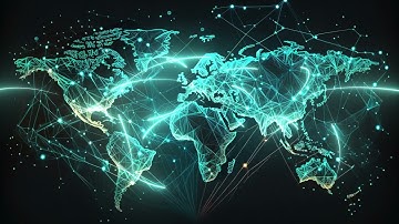 [4K] Global network connection - World map point and line composition - screensaver - footage