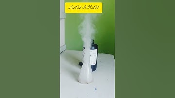 Potassium permanganate and hydrogen peroxide reaction👩‍🔬#chemistry (H2O2+KMnO4)#practical