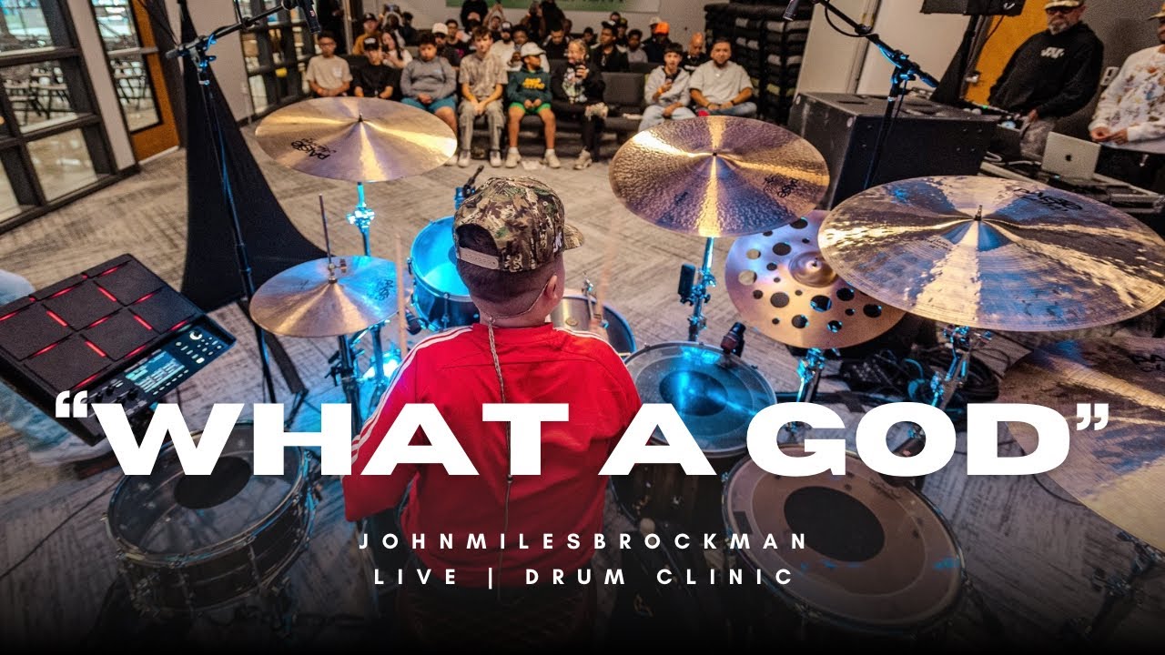 WHAT A GOD | John Miles Brockman LIVE | 12yr old Drummer | DRUM CLINIC