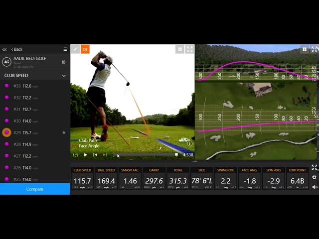 300 YARDS FLY WITH DRIVER BY  AADIL TRACKMAN VIDEO SEP 2020