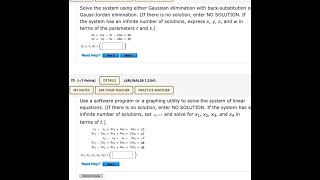 [Math]Solve the system using either Gaussian elimination with back-substitution Gauss-J