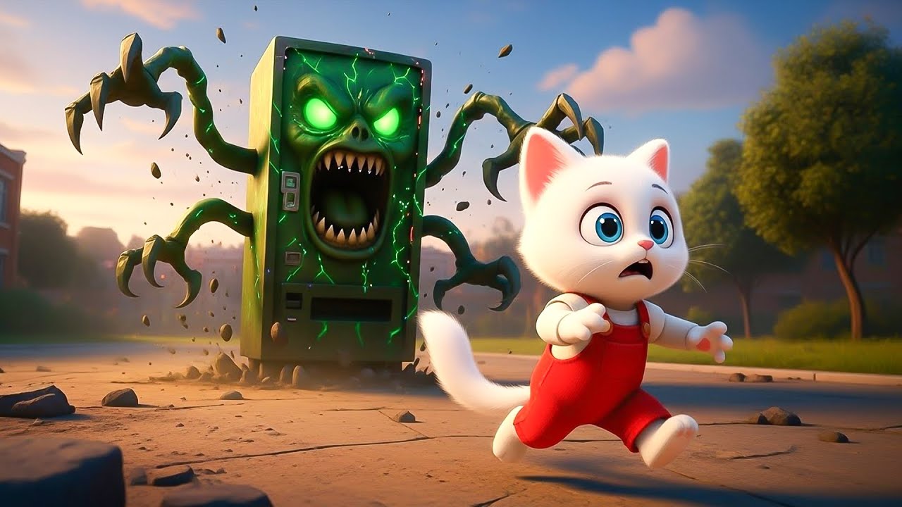 🐱🥤 Animated Short: A Tiny Kitten’s Funny Moment Near a Vending Machine 