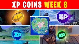 All WEEK 8 XP Coins (Gold, Purple, Blue and Green)