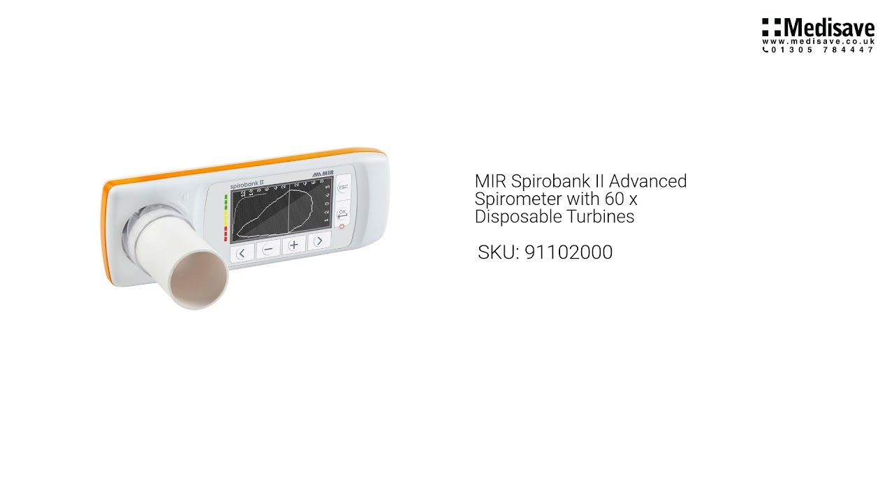 MIR Spirobank II Advanced Spirometer with 60 x Disposable Turbines 91102000