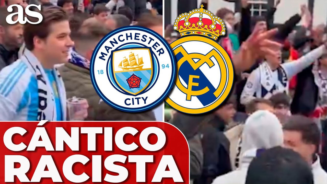 CÁNTICO RACISTA en MÁNCHESTER de AFICIONADOS del REAL MADRID | CHAMPIONS