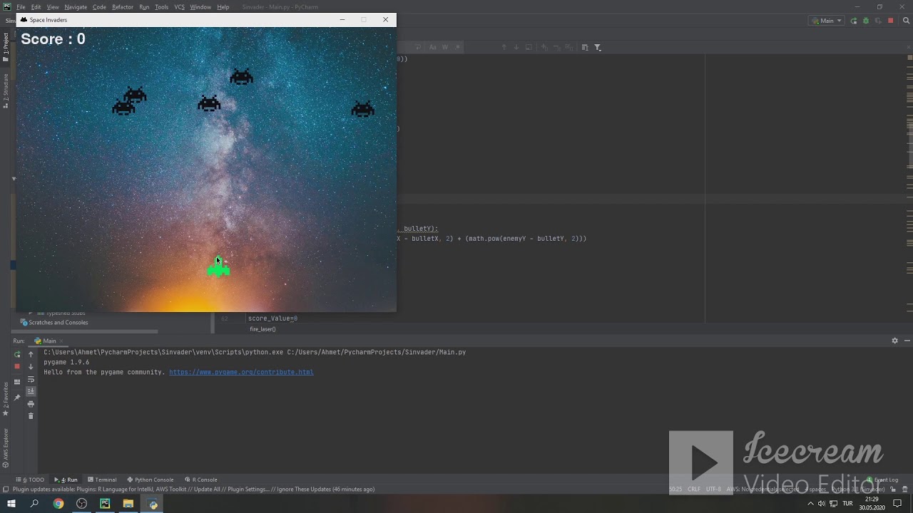 Space Invader Project (Python){2. Çekim} - YouTube