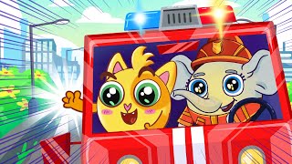 😻 Firefighter Rescue Team Song 🚒 | Baby Zoo Kids Songs 😻🐨🐰🦁 And Nursery Rhymes