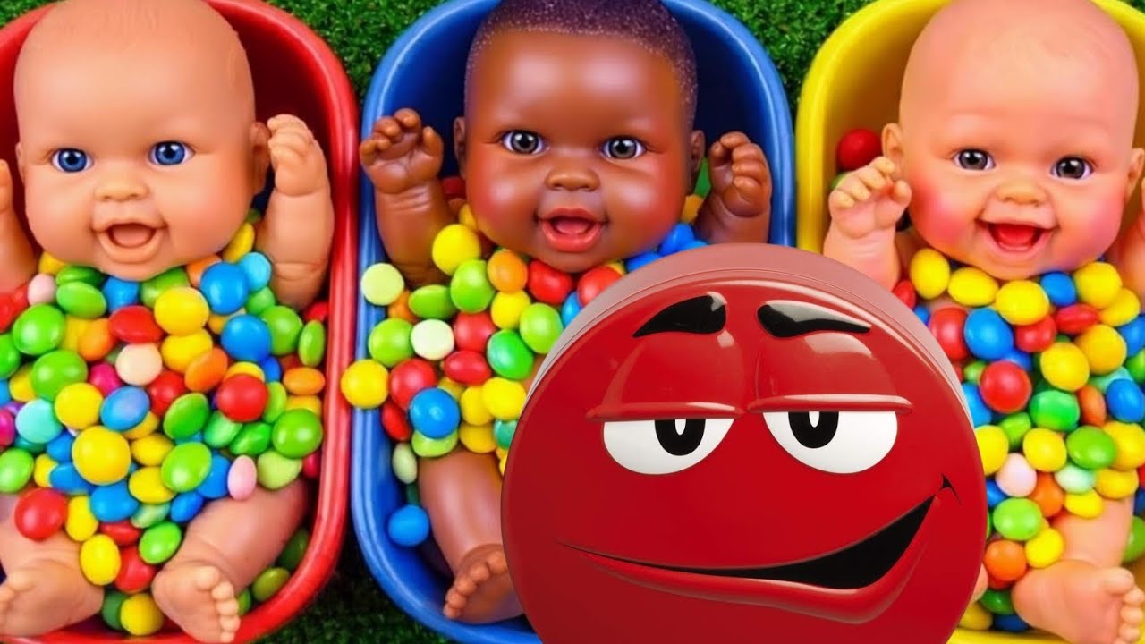 Full of 3 Rainbow BathTubs full with Candy M&M's and Magic Slime