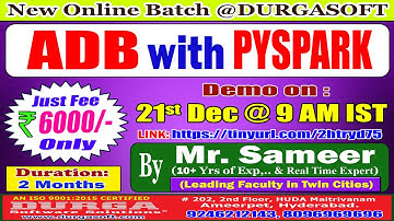 ADB with PYSPARK Online Training @ DURGASOFT