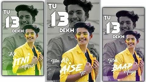 Attitude status video editing kinemaster | new whatsapp status editing in kinemaster | tech lokesh