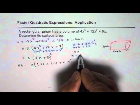 Find Surface Area of Rectangular Prism From Polynomial Expression of Volume