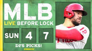 MLB DFS Picks Today 4\/7\/24: DraftKings \& FanDuel Baseball Lineups | Live Before Lock