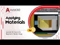 How to Apply Materials in AutoCAD 3D Drawings | AutoCAD 3D Tutorial for Beginners | Render Image