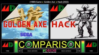 [Hack] Golden Axe (Sega Genesis vs Sega Genesis) Side by Side Comparison - Dual Longplay @vcdecide