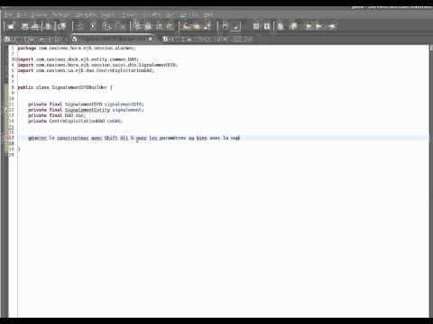 Raccourci Eclipse - Généré le constructeur