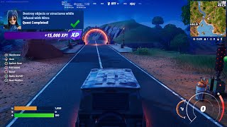 Fortnite - Destroy Objects Or Structures While Infused With Nitro (Welcome To The Wasteland Quests)