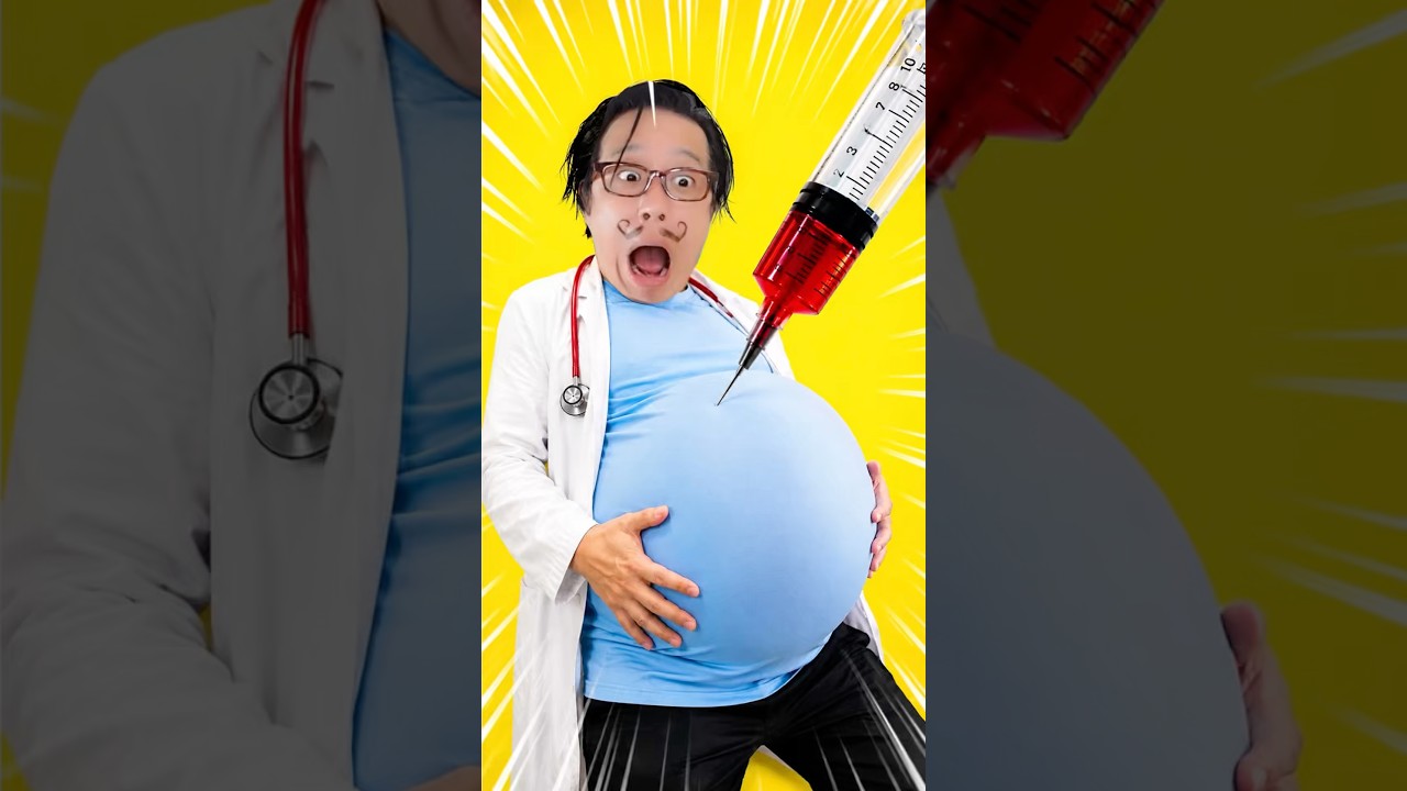 何が生まれる?妊婦の医者vs巨大注射 #funny #comedy