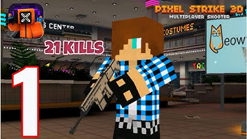 Pixel Strike 3D - Gameplay Walkthrough  Part 1 - Free For All Mode (iOS, Android)