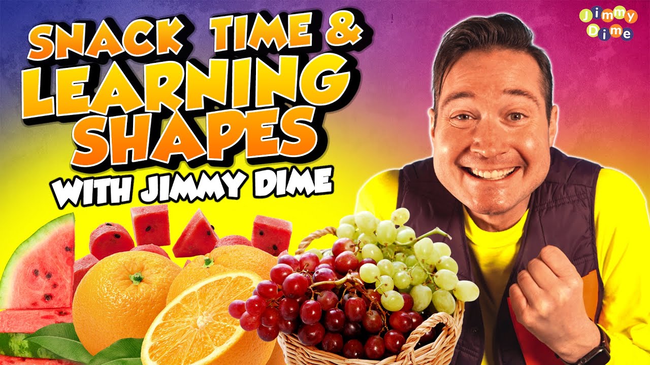 Snack Time and Learning Shapes with JIMMY DIME TIME!!! 🔴🟥🔺 Names of