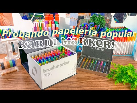 Probando PLUMONES POPULAR 😍🎨| Karin Markers✨| ¿Los mejores plumones para lettering?😧🦋