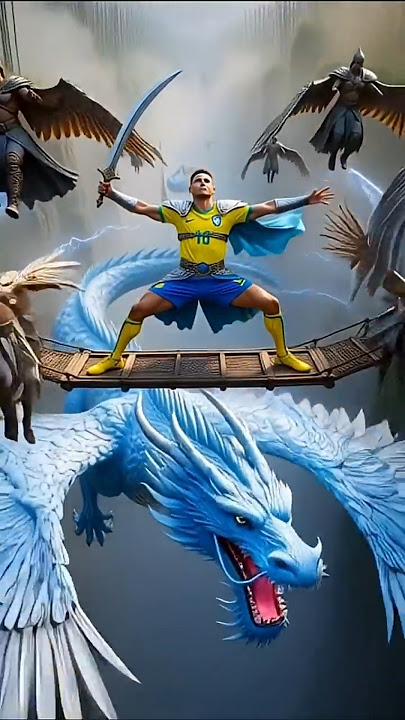 Lionel Messi, Neymar Jr., Kylian Mbappé, and Cristiano Ronaldo🐉🔥#dragon #ronaldo #messi #goat