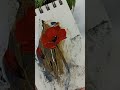 Red Flower, Sketchbook, Easy Painting #ElsaArtLine #art #elsaweissbekolli #painting #red #flower