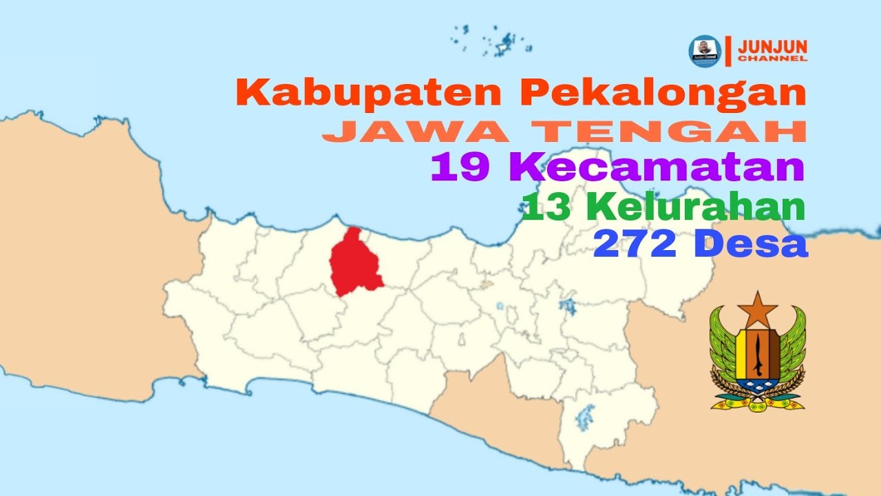 Kabupaten Pekalongan, Jawa Tengah, 19 Kecamatan, 13 Kelurahan, 272 Desa