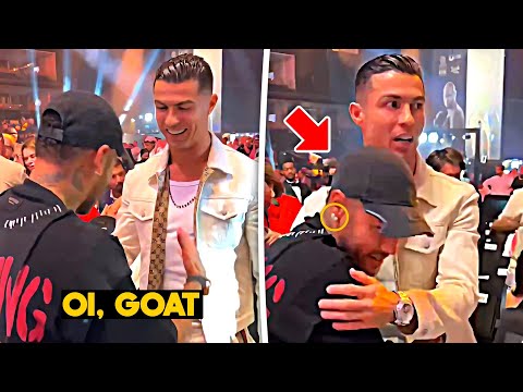 Cristiano Ronaldo meet Neymar & Ryan Garcia at Usyk vs Fury Fight 😍❤️