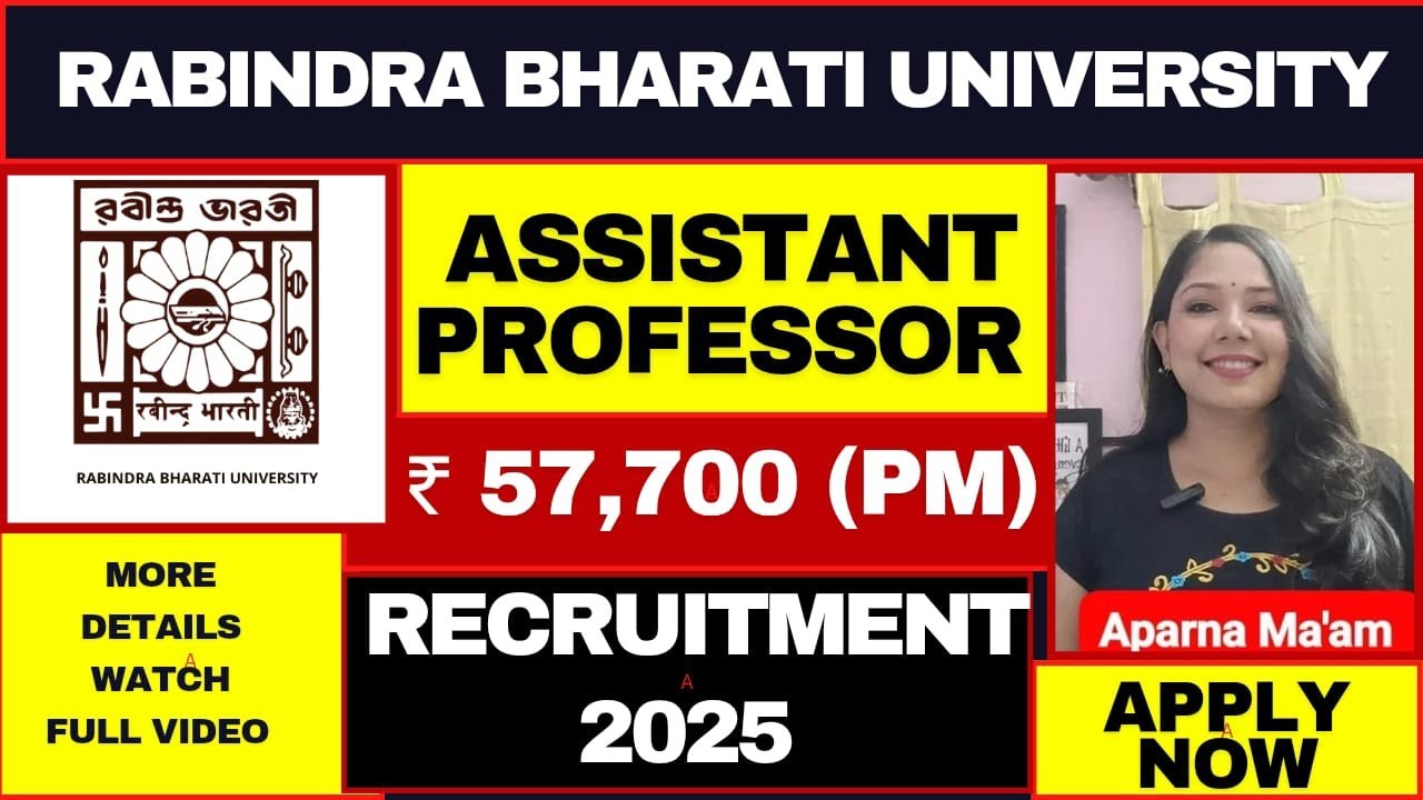 Rabindra Bharati University Recruitment 2025 | Assistant Professor Recruitment In West Bengal 2025 |