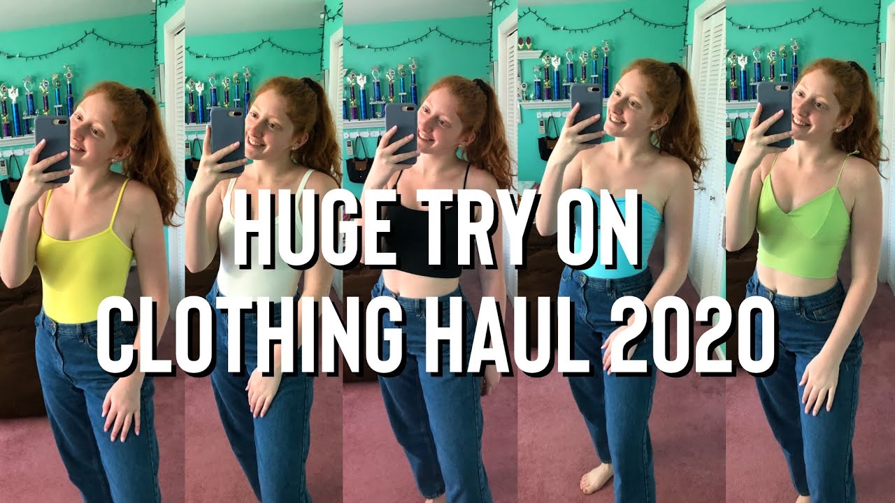 HUGE TRY ON CLOTHING HAUL 2020 crop tops and bodysuits YouTube