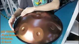 AS TEMAN Handpan Pure Brown 9 Notes D Minor Scale Hangdrum with gift set