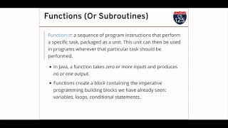 CS 125 Fall 2019: Mon 9.9.2019. Functions