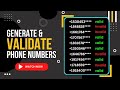 How to generate  validate real phone numbers works worldwide   phone number validation