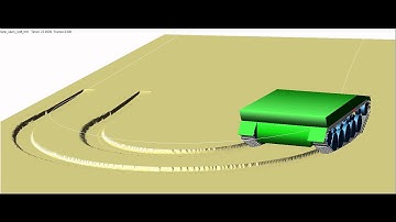 Adams Tracked Vehicle Toolkit - Tank doing U-turn on Sand