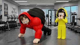 Kak Yuta Works Out at the Gym with Kak Mio and Baby Celine to Get Strong Muscles || ROBLOX