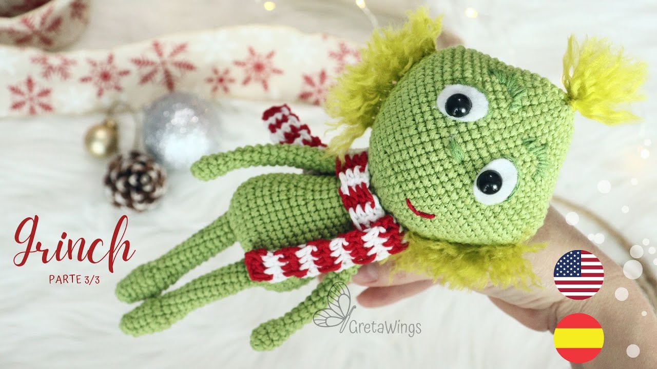 Grinch a crochet Amigurumis Tutorial paso a paso Parte 3/3 / sub 🇺🇸🇪🇸/ gretawings
