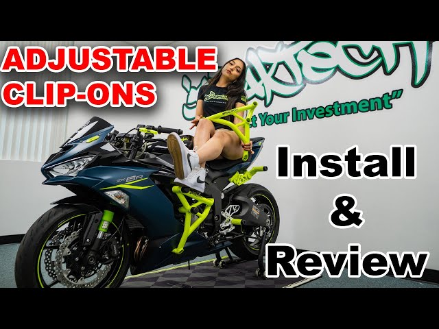 R JUBILEE アール ジュビリー　roll up over size 2022 Kawasaki ZX6R Impaktech CNC Adjustable Clip-Ons Install