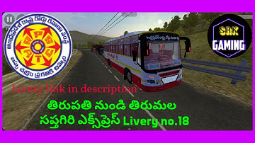 Ap Sapthagiri xpress thirupathi to thirumala bus livery for bussid / link in description..