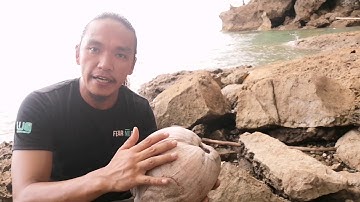 How to husk and open a coconut with out any tools the fastest and easiest way