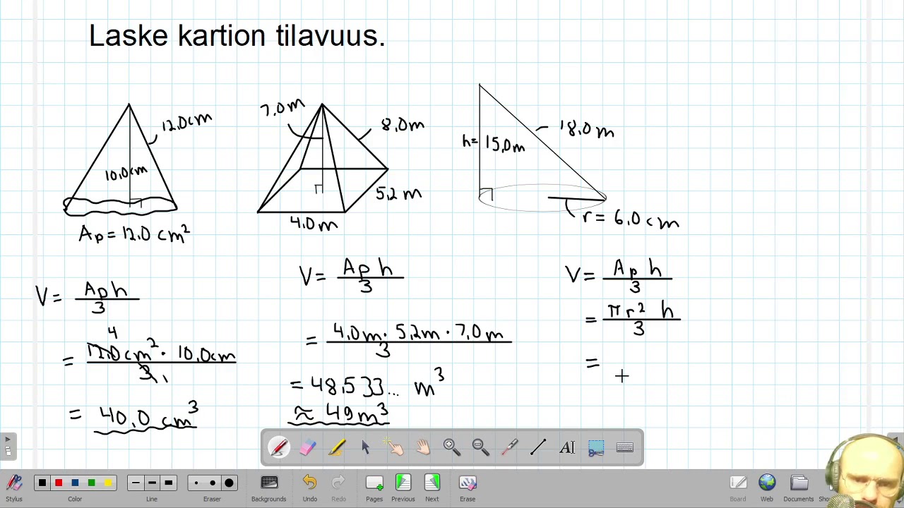 11 (x) Kartion tilavuus laskuja
