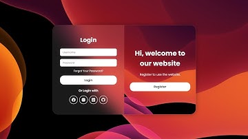 Animated Login and Register Page with Glassmorphism Effect | HTML CSS Javascript Tutorial