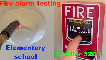 Fire alarm testing at a elementary school Notifier NFS-320c and L-series
