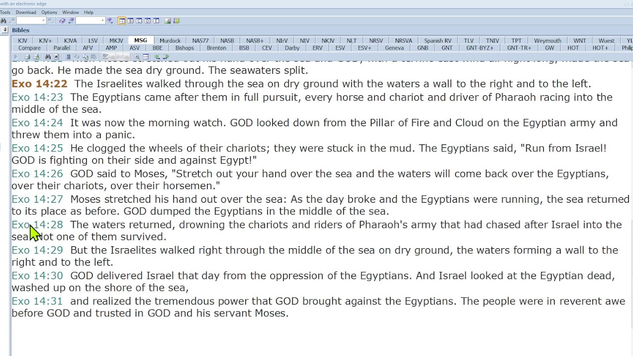 A BIBLE STUDY BEGINING AT EXODUS 14